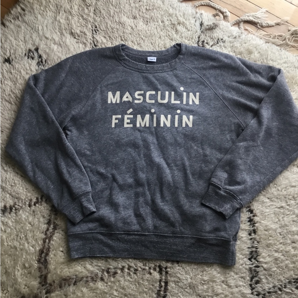 Clare V Gray Crewneck Sweater small Isabel marant sporty & rich